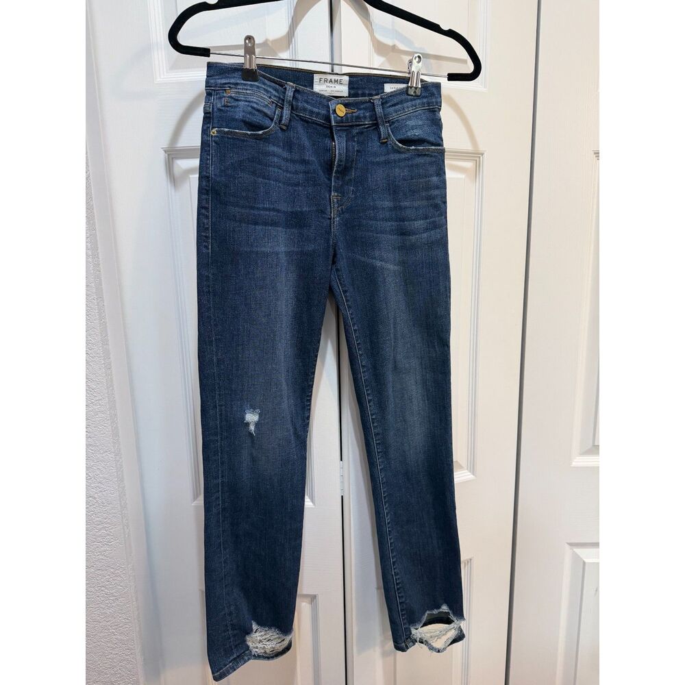 Frame Denim Le High Straight Randolph Distressed Jeans Size 25x27